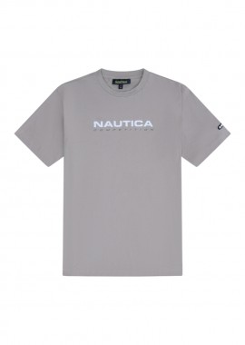 NAUTICA - ΑΝΔΡΙΚΟ T-SHIRT NAUTICA ΚΟΝΤΟΜΑΝΙΚΟ ΜΠΕΖ