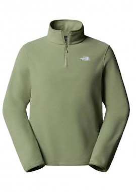 NORTH FACE - ΑΝΔΡΙΚΟ ΦΟΥΤΕΡ FLEECE THE NORTH FACE GLACIER 1/4 ZIP ΚΑΝΟΝΙΚΗ ΓΡΑΜΜΗ ΠΡΑΣΙΝΟ