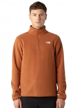NORTH FACE - ΑΝΔΡΙΚΟ ΦΟΥΤΕΡ FLEECE THE NORTH FACE GLACIER 1/4 ZIP ΚΑΝΟΝΙΚΗ ΓΡΑΜΜΗ ΣΚΟΥΡΟ ΚΑΦΕ/ΚΕΡΑΜΙΔΙ