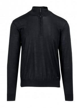 PAUL & SHARK - ΑΝΔΡΙΚΟ ΠΛΕΚΤΟ HALF ZIP PAUL & SHARK ΚΑΝΟΝΙΚΗ ΓΡΑΜΜΗ ΜΑΥΡΟ
