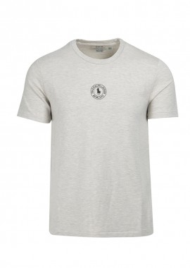 POLO RALPH LAUREN - ΑΝΔΡΙΚΟ T-SHIRT CREW POLO RALPH LAUREN ΚΟΝΤΟΜΑΝΙΚΟ ΚΑΝΟΝΙΚΗ ΓΡΑΜΜΗ ΓΚΡΙ
