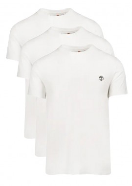 AΝΔΡΙΚΟ ΚΟΝΤΟΜΑΝΙΚΟ Τ-SHIRT TIMBERLAND DUNSTAN RIVER 3xPack Tee / ΣΤΕΝΗ ΓΡΑΜΜΗ ΛΕΥΚΟ