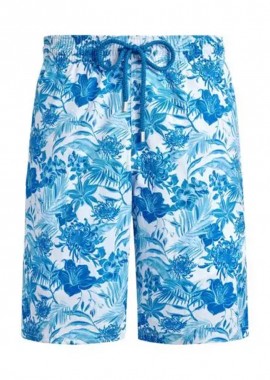 ΑΝΔΡΙΚΟ ΜΑΓΙΟ ΜΑΚΡΥ STRETCH TAHITI FLOWERS OKIAF103 ΛΕΥΚΟ