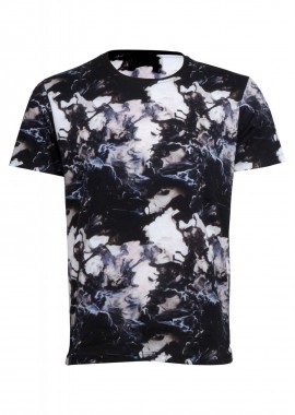 Ανδρικό tshirt με λαιμόκοψη all print. Street Style. ΜΑΥΡΟ