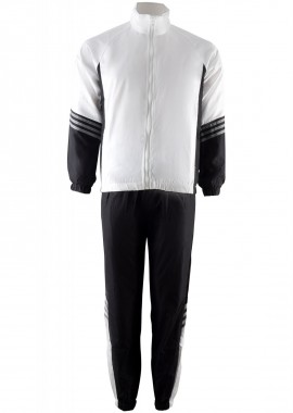 Ανδρικό set φόρμας αντιανεμική ζακέτα φερμουάρ, παντελόνι λάστιχο κάτω ΛΕΥΚΟ