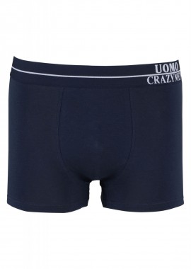 Boxer Uomo cotton με φαρδύ εξωτερικό λάστιχο. ΜΠΛΕ