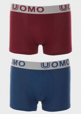 Ανδρικό boxer UOMO εξωτερικό λάστιχο. Συσκευασία 2τεμαχίων MULTI COLOUR