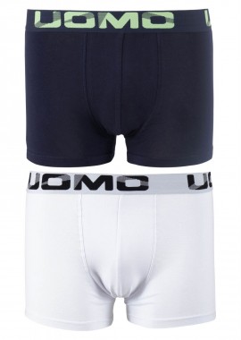 Ανδρικό boxer εξωτερικό λάστιχο. Συσκευασία 2pack NAVY ΛΕΥΚΟ