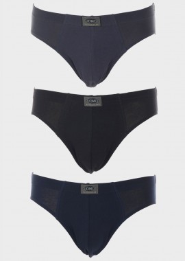 Ανδρικό slip UOMO μονόχρωμο. Συσκευασία 3pack. MULTI COLOUR