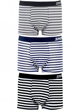 Aνδρικό boxer Smoothly εξωτερικό λάστιχο. Συσκευασία 3pack ΜΑΥΡΟ ΜΠΛΕ ΓΚΡΙ