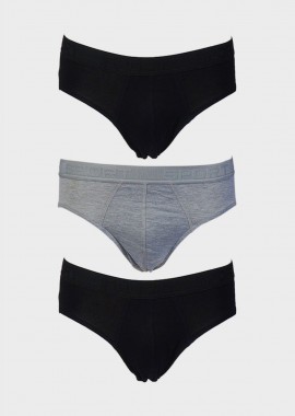 Ανδρικό slip εξωτερικό λάστιχο. Συσκευασία 3pack ΜΑΥΡΟ ΓΚΡΙ