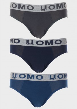 Aνδρικό slip UOMO εξωτερικό λάστιχο. Συσκευασία 3 τεμαχίων MULTI COLOUR