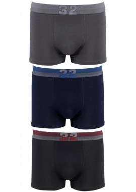 Ανδρικό boxer εξωτερικό λάστιχο. Συσκευασία 3pack. ΜΑΥΡΟ ΜΠΛΕ ΓΚΡΙ