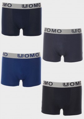 Ανδρικό boxer UOMO εξωτερικό λάστιχο. Συσκευασία 4τεμαχίων MULTI COLOUR