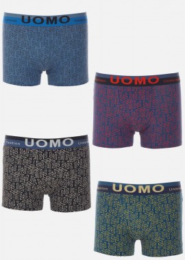 Ανδρικό boxer UOMO all print. Συσκευασία 4 τεμαχίων MULTI COLOUR