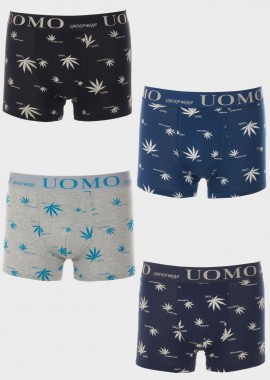 Ανδρικό boxer UOMO all print εξωτερικό λάστιχο. Συσκευασία 4 τεμαχίων MULTI COLOUR