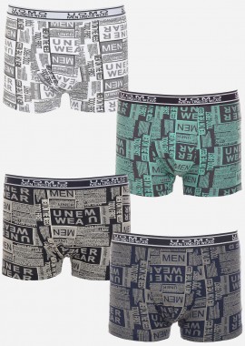 gsecret - Ανδρικό boxer εξωτερικό λάστιχο all print.Συσκευασία 4pack MULTI COLOUR