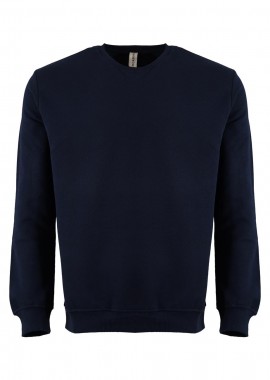 Αντρική μπλούζα λαιμόκοψη cotton. Basic style ΜΠΛΕ