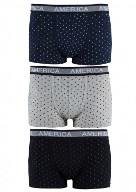 Ανδρικό boxer εξωτερικό λάστιχο 3τεμ ΜΑΥΡΟ ΜΠΛΕ ΓΚΡΙ