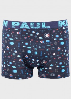 Ανδρικό boxer all print εξωτερικό λάστιχο NAVY