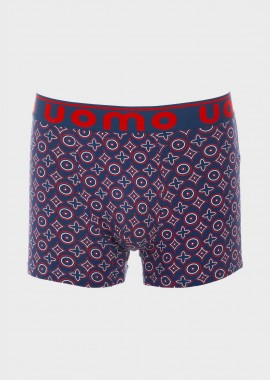Ανδρικό boxer all print εξωτερικό λάστιχο ΚΟΚΚΙΝΟ