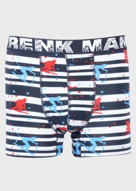 Ανδρικό boxer ρίγες εξωτερικό λάστιχο ΜΑΥΡΟ