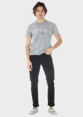 Ανδρικό παντελόνι καπαρντίνα straight γραμμή . ΜΑΥΡΟ