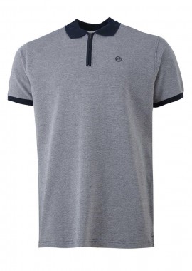 Αντρική μπλούζα γραμμή polo φερμουάρ. Casual style NAVY