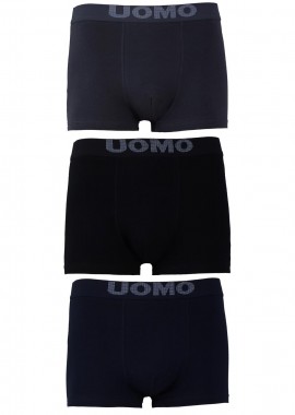 Boxer με εξωτερικό λάστιχο 3pack. ΜΑΥΡΟ ΜΠΛΕ ΓΚΡΙ