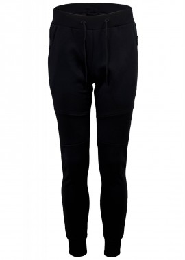 Ανδρικό παντελόνι φόρμας λάστιχο κάτω. Fitness collection. ΜΑΥΡΟ