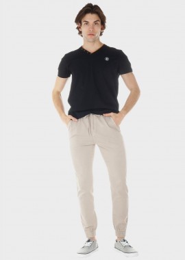Ανδρικό παντελόνι Jogger λάστιχο στη μέση & κάτω ΜΠΕΖ