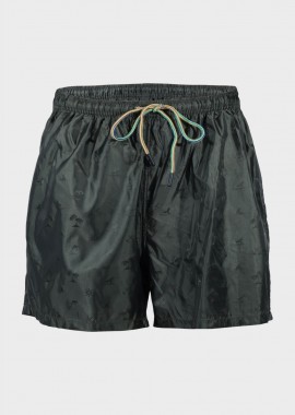 Ανδρικό μαγιο σόρτς μονόχρωμο τσέπες all print ΧΑΚΙ