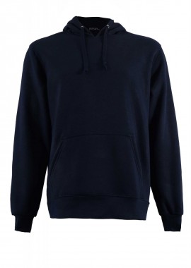 Αντρική μπλούζα φούτερ κουκούλα τσέπη. Basic collection ΜΠΛΕ