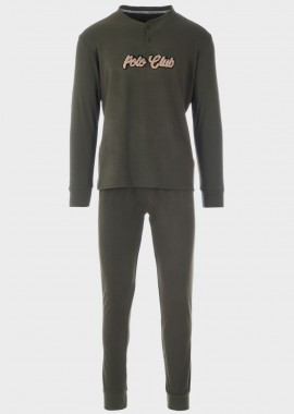 Aνδρική πιτζάμα Polo Club μονόχρωμο παντελόνι ΧΑΚΙ