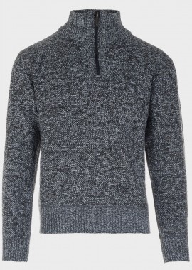 Ανδρικό πουλόβερ εσωτερική επένδυση fleece φερμουάρ ΓΚΡΙ