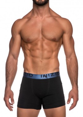 ΜΑΥΡΟ BOXER ΜΕ ΜΑΚΡΥ ΠΟΔΙ ΚΑΙ ΕΞΩΤΕΡΙΚΟ ΛΑΣΤΙΧΟ LOGO ΙΝΙΖΙΟ ΣΕ ΥΠΕΡΜΕΓΕΘΗ 44200-BS ΜΑΥΡΟ/ΤΖΙΝ