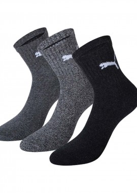 PUMA SHORT CREW 3PAIR SOCKS ΓΚΡΙ