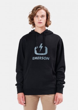 EMERSON CLASSIC LOGO PULLOVER HOODIE ΜΑΥΡΟ