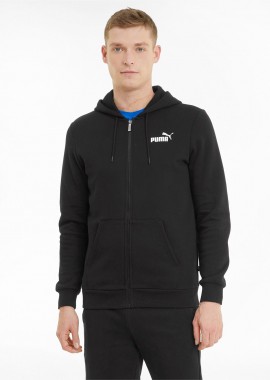 PUMA - ESSENTIALS FULL-ZIP SMALL LOGO HOODIE ΜΑΥΡΟ
