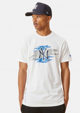 NEW YORK YANKEES TEAR LOGO T-SHIRT ΑΣΠΡΟ