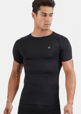 MAGNETIC NORTH - MAGNETIC NORTH MEN'S COMPRESSION T-SHIRT ΜΑΥΡΟ