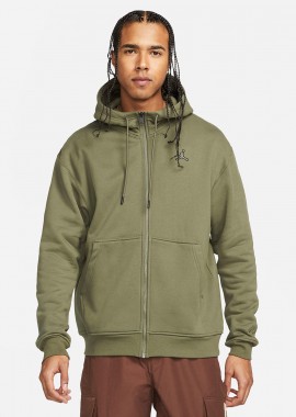 JORDAN - JORDAN ESSENTIALS FLEECE FULL-ZIP HOODIE ΧΑΚΙ