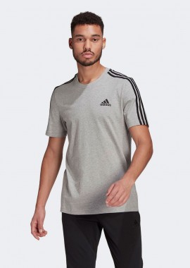 ESSENTIALS 3-STRIPES T-SHIRT ΓΚΡΙ