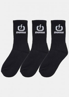 EMERSON UNISEX HIGH SOCKS (3-PACK) ΜΑΥΡΟ