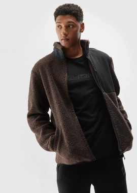 4F - 4F MEN'S SHERPA FULL-ZIP FLEECE WITH STAND-UP COLLAR ΚΑΦΕ