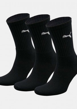 PUMA SPORT 3PAIR CREW SOCKS ΜΑΥΡΟ