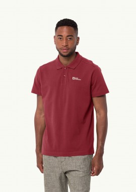 JACK WOLFSKIN ESSENTIAL POLO T-SHIRT ΚΟΚΚΙΝΟ