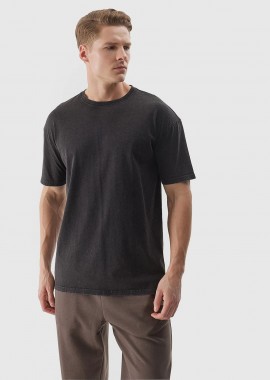 4F - 4F MEN'S OVERSIZED PLAIN T-SHIRT ΜΑΥΡΟ
