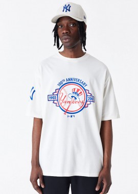 NEW ERA NEW YORK YANKEES MLB ANNIVERSARY OVERSIZED T-SHIRT ΑΣΠΡΟ