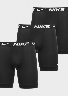 NIKE MICROFIBRE BRIEF LONG BOXER 3 PACK ΜΑΥΡΟ